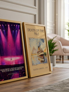 Tales from a Not-so-talented Pop Star (Dork Diaries #3) watercolour print framed by window – literary home decor