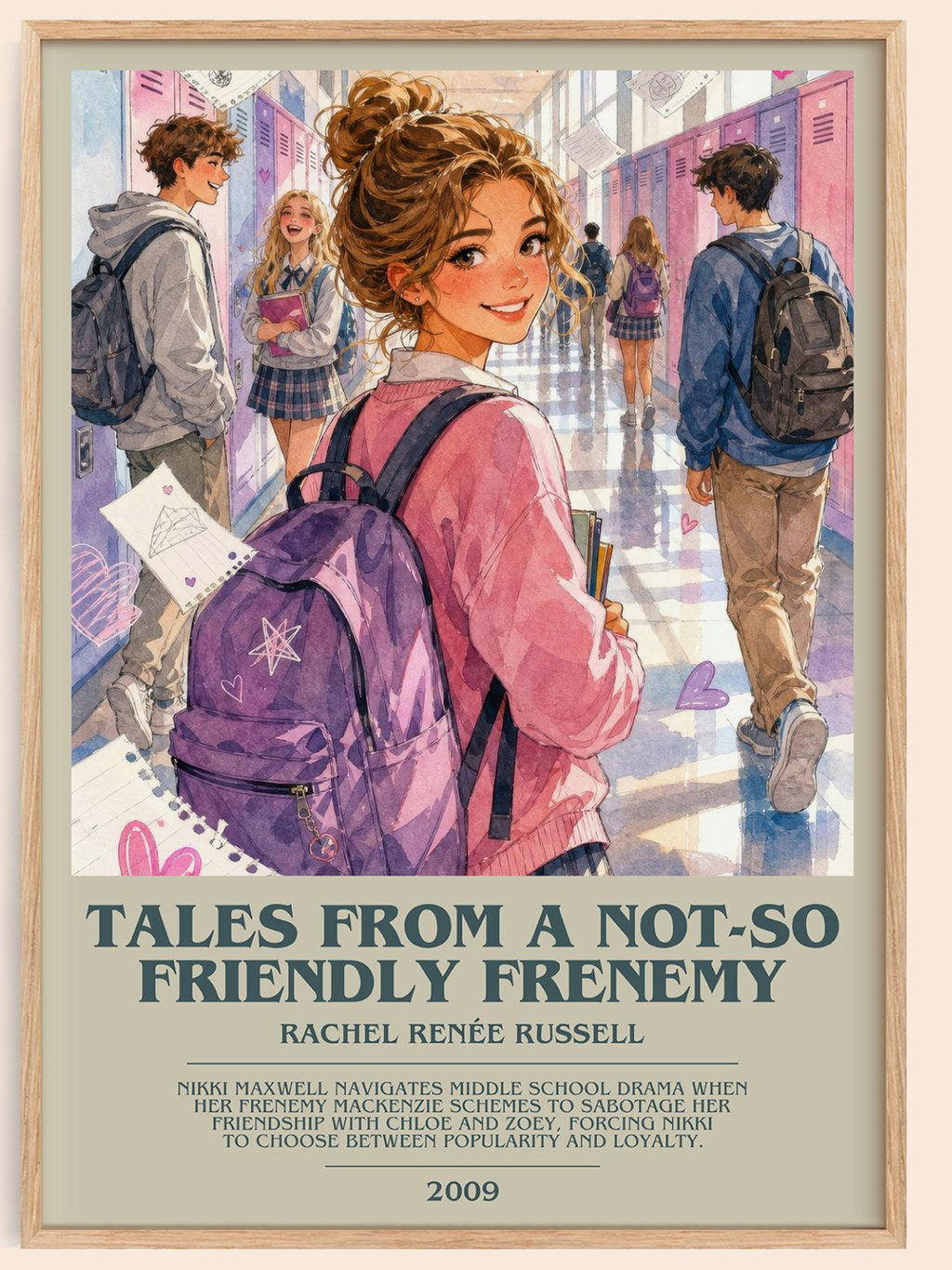 Tales from a Not-So Friendly Frenemy bookish book poster by Rachel Renée Russell – framed literary art print