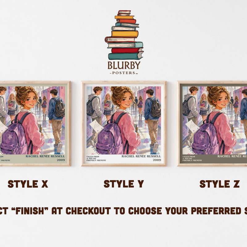 Tales from a Not-So Friendly Frenemy literary print in frame leaning in hallway – childrens wall art