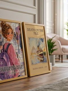 Tales from a Not-So Friendly Frenemy watercolour print framed by window – literary home decor