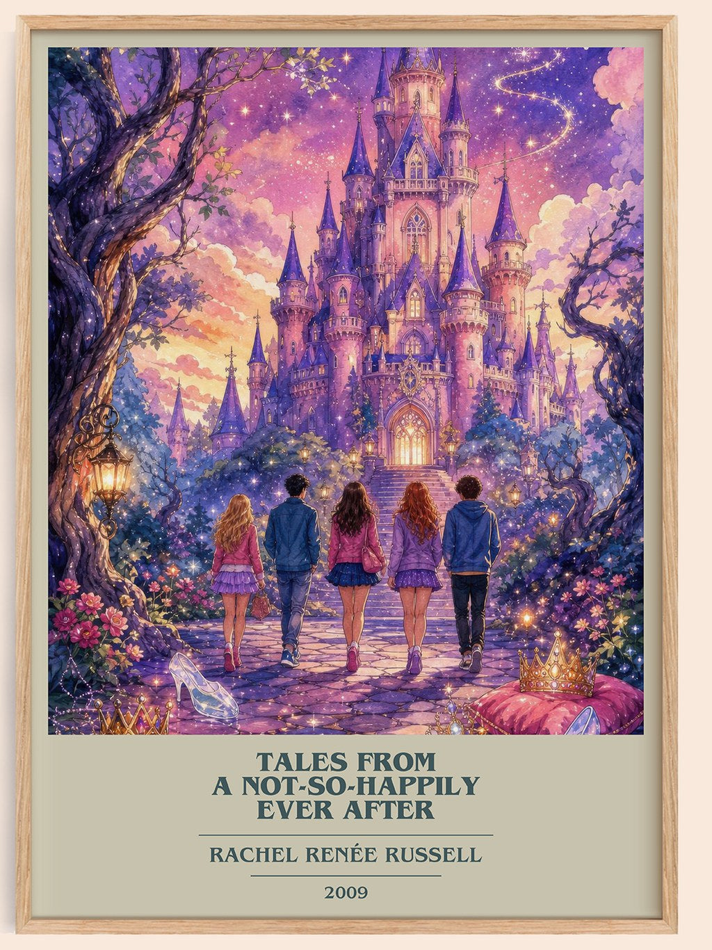 Tales from a Not-So-Happily Ever After book cover book poster by Rachel Renée Russell – framed literary art print