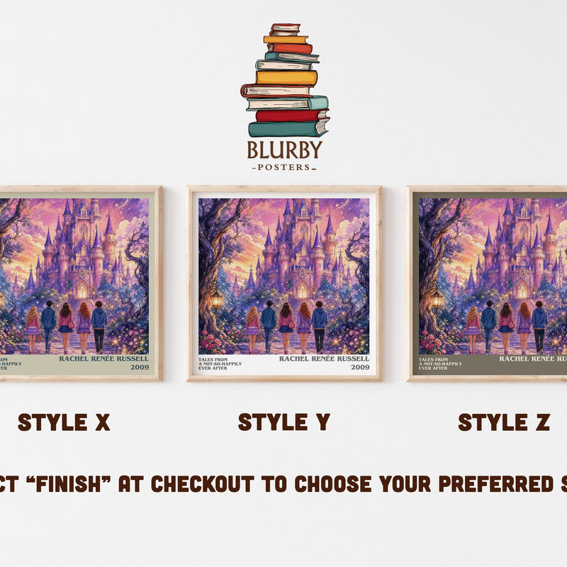 Tales from a Not-So-Happily Ever After literary print in frame leaning in hallway – childrens wall art
