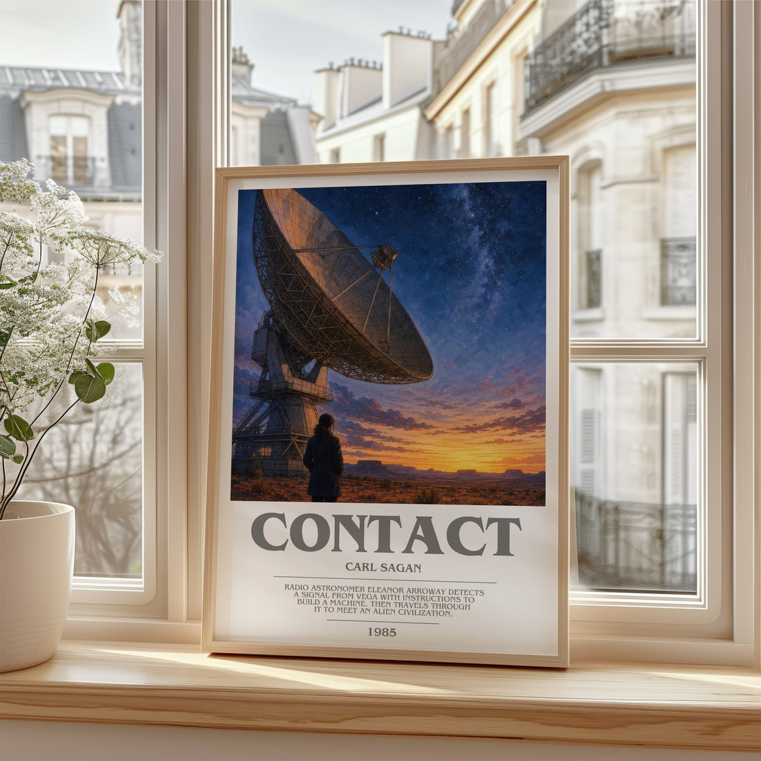Contact bookish poster colour and style options – Carl Sagan book art