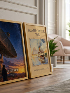 Contact watercolour print framed by window – literary home decor