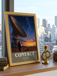 Contact book cover print framed by window – literary home decor
