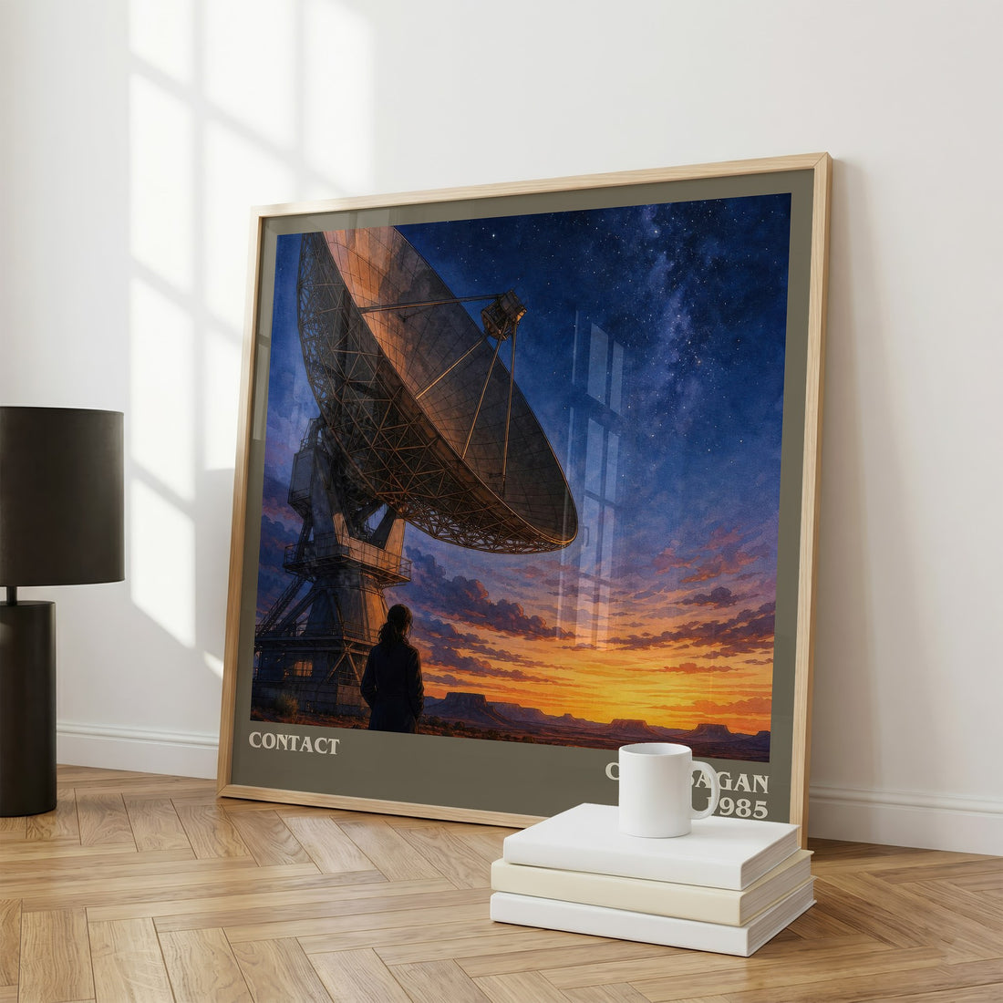 Contact literary print framed by window – literary home decor