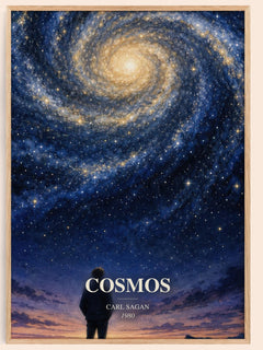 Cosmos watercolour book poster by Carl Sagan – framed literary art print