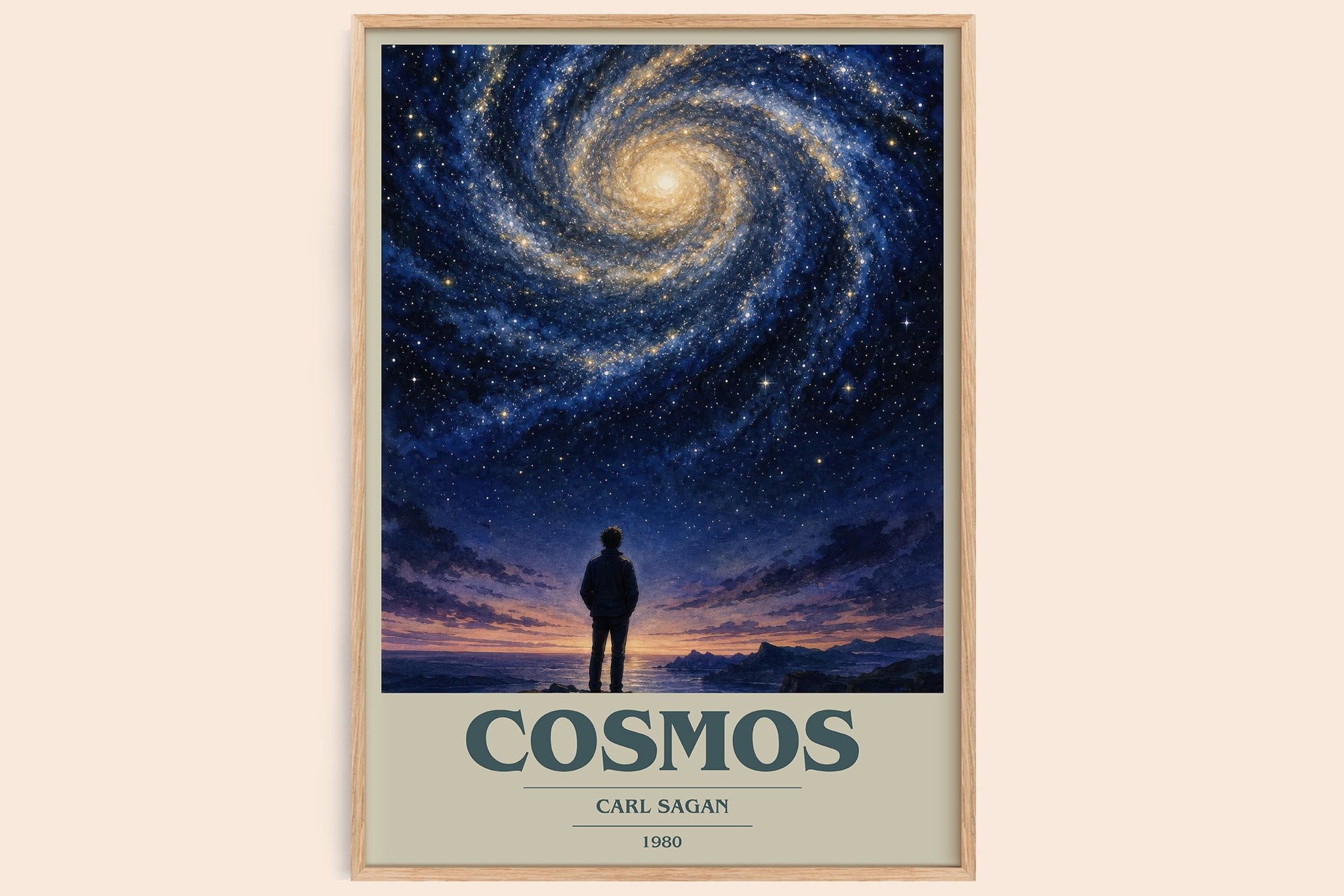 Cosmos Book Cover Poster by Carl Sagan