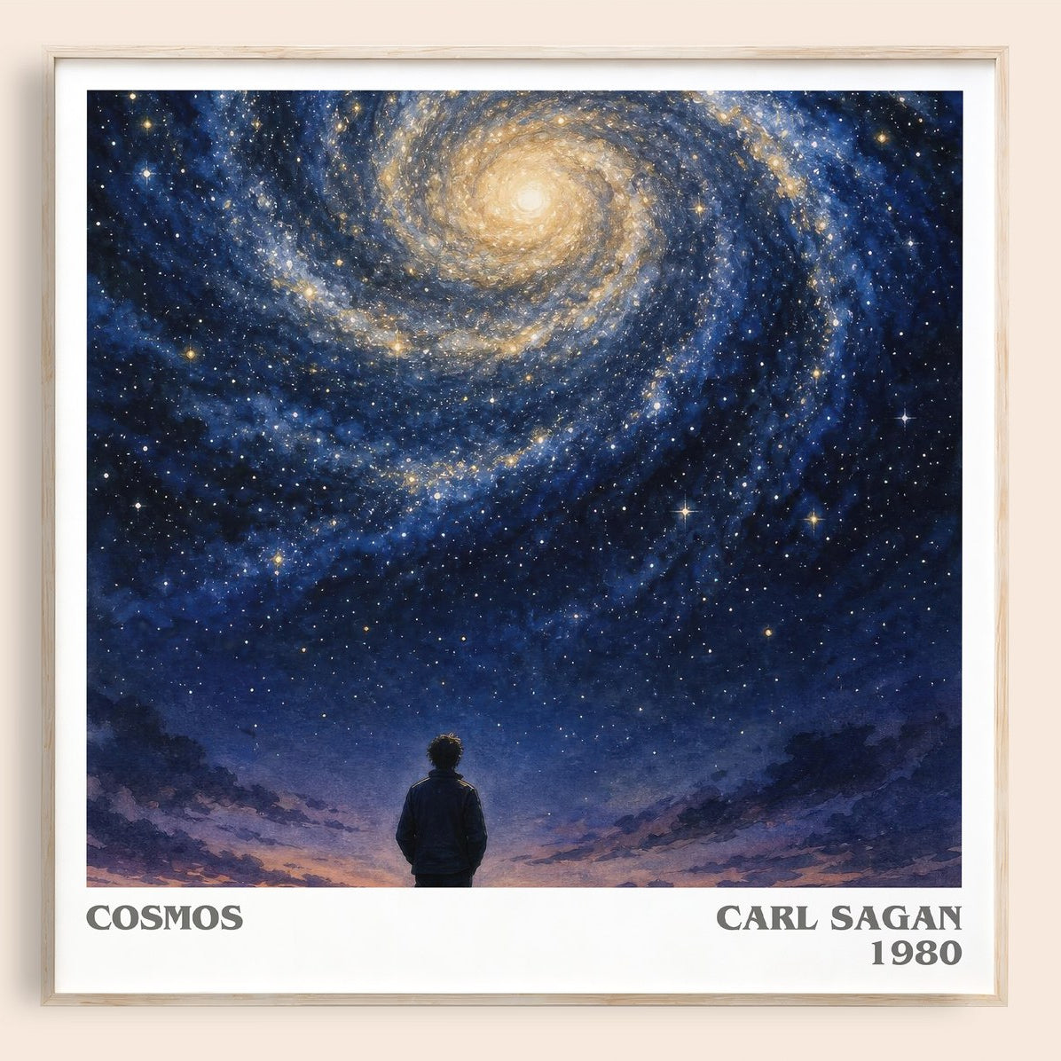 Cosmos literary book poster by Carl Sagan – framed literary art print
