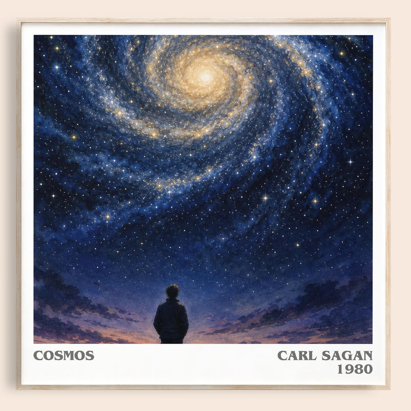 Cosmos literary book poster by Carl Sagan – framed literary art print