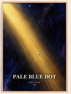 Pale Blue Dot watercolour book poster by Carl Sagan – framed literary art print