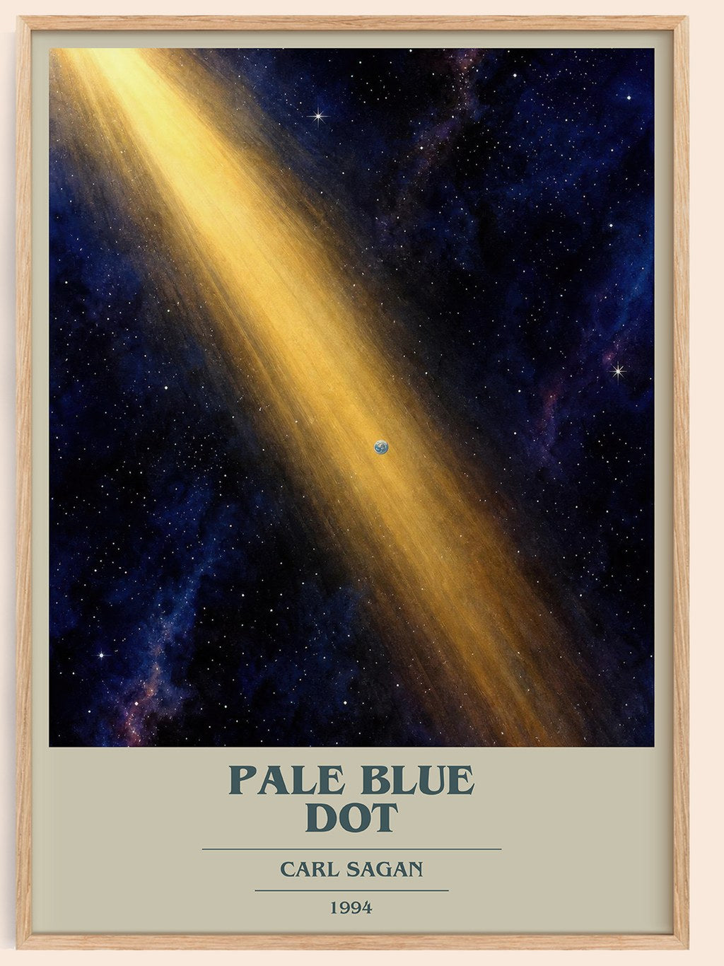 Pale Blue Dot book cover book poster by Carl Sagan – framed literary art print
