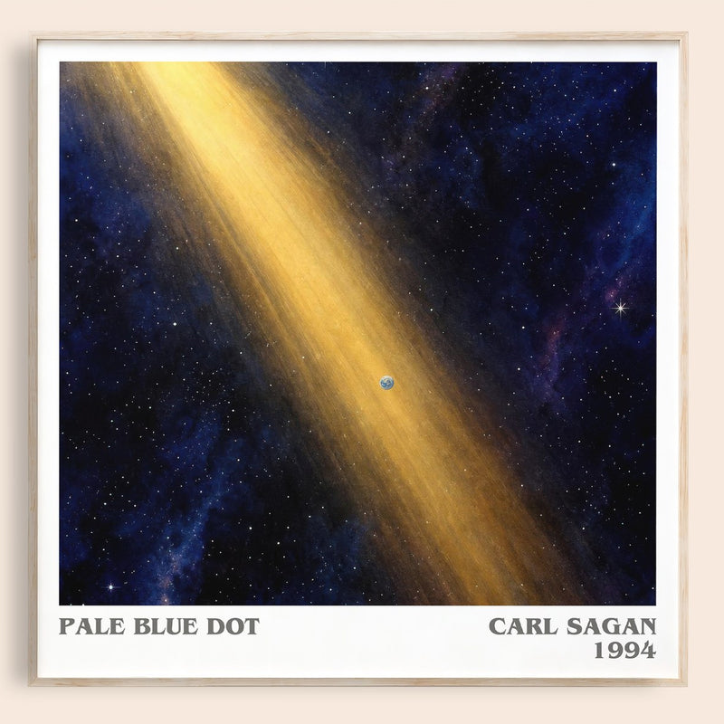 Pale Blue Dot literary book poster by Carl Sagan – framed literary art print