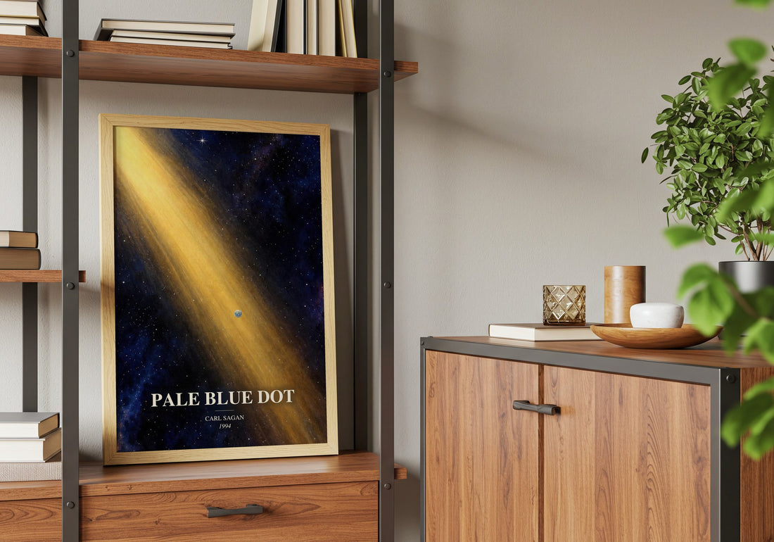 Pale Blue Dot book watercolour illustration paper finish options – matte satin gloss