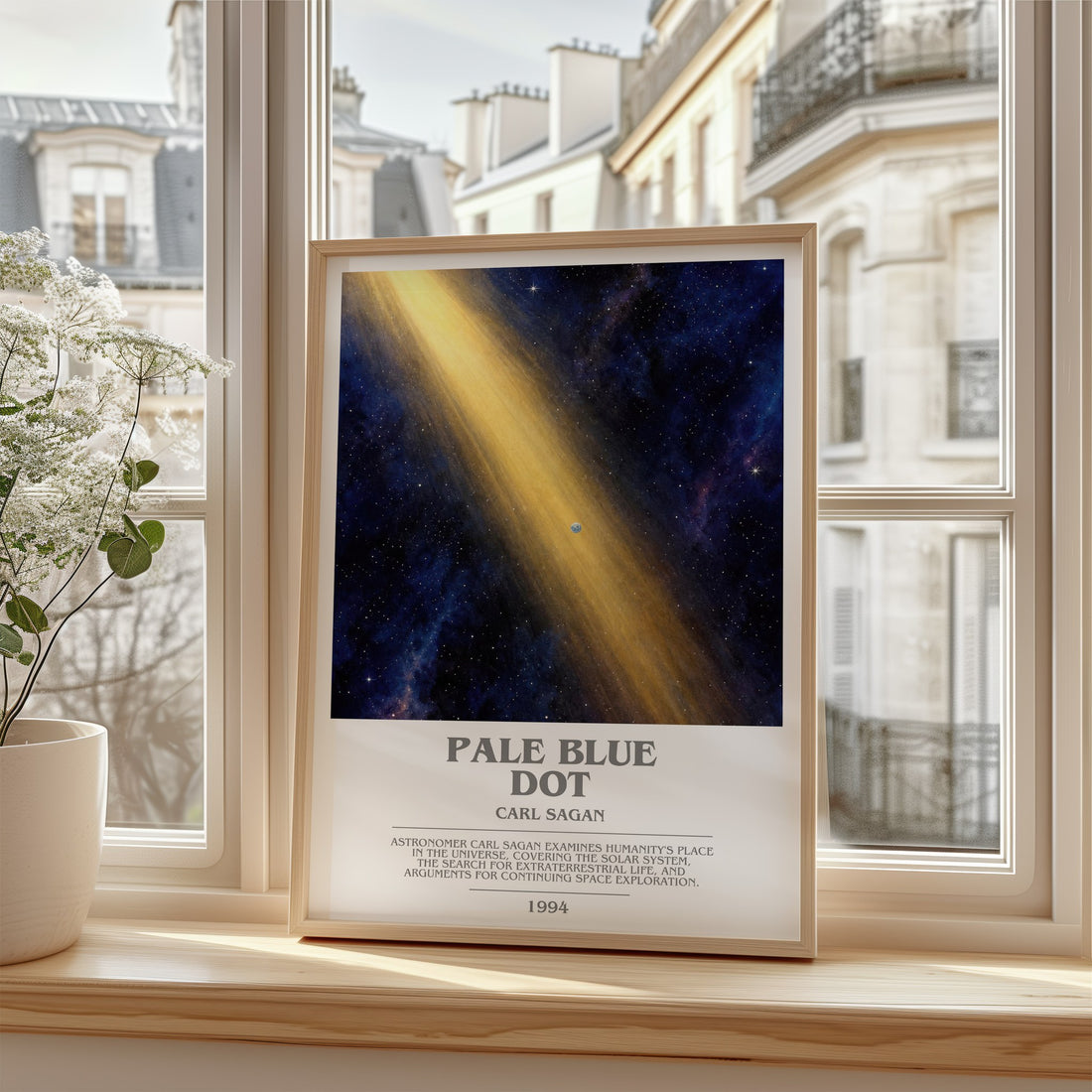 Pale Blue Dot bookish poster colour and style options – Carl Sagan book art