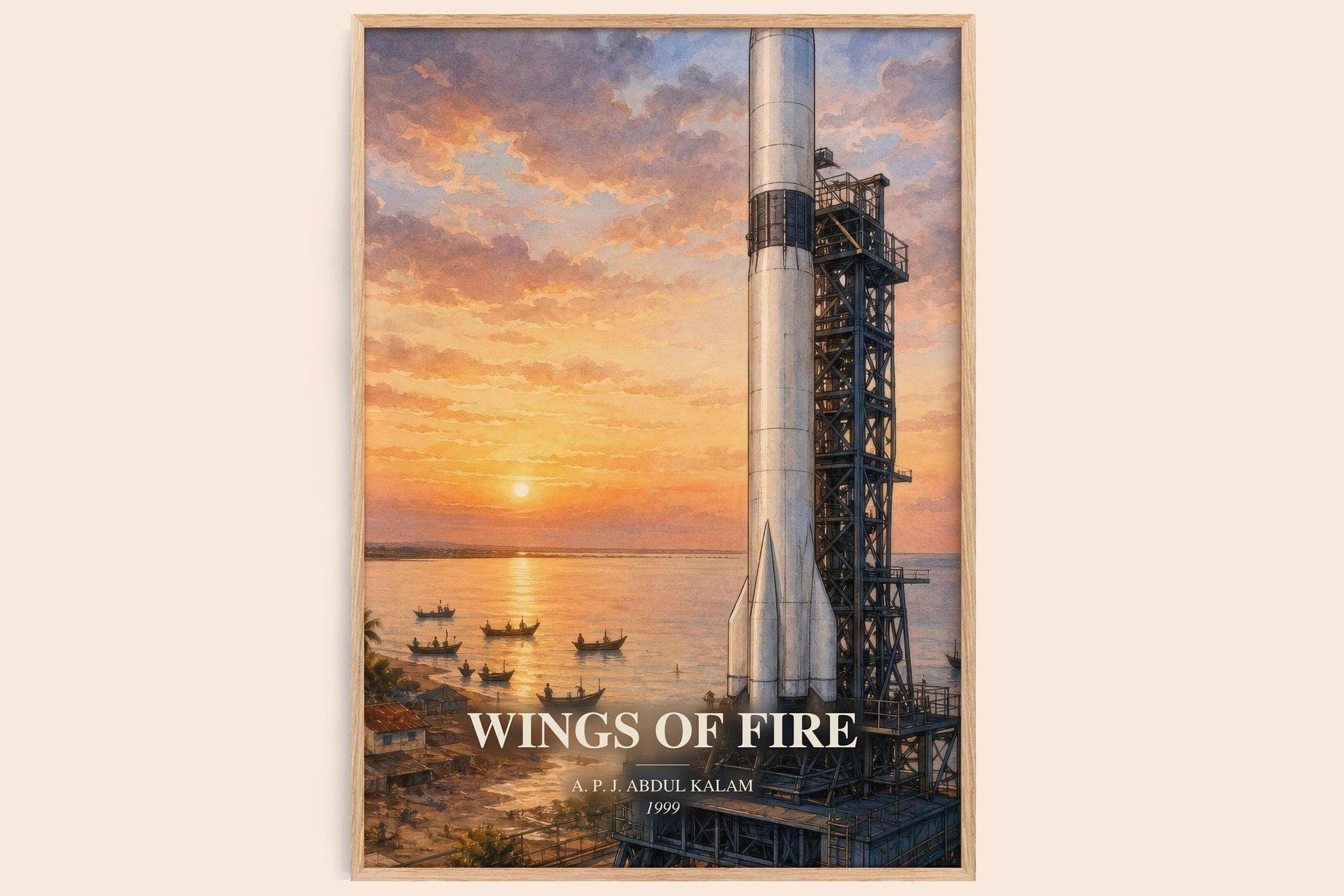 Wings of Fire Book Watercolour Illustration by A. P. J. Abdul Kalam