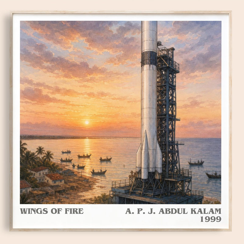 Wings of Fire literary book poster by A. P. J. Abdul Kalam – framed literary art print