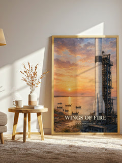 Wings of Fire watercolour print in frame leaning in hallway – memoir wall art