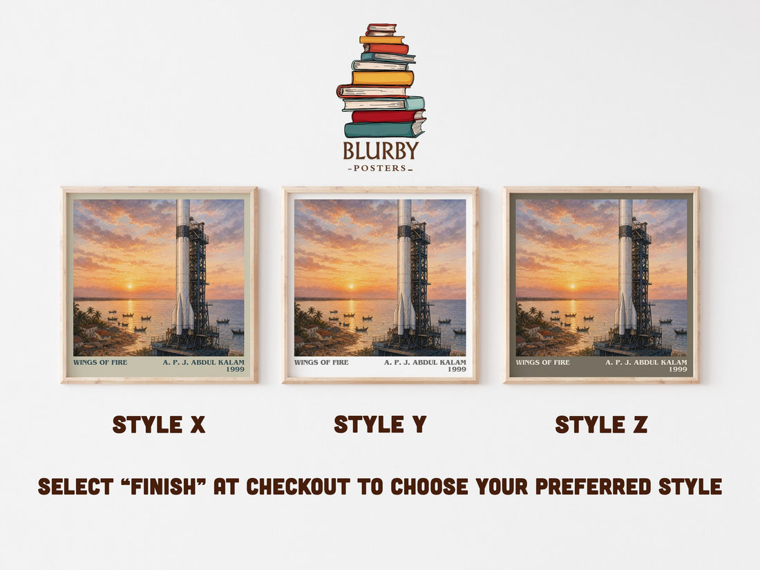 Wings of Fire literary print in frame leaning in hallway – memoir wall art (mockup)
