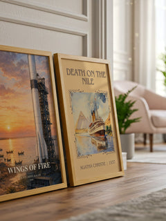 Wings of Fire watercolour print framed by window – literary home decor
