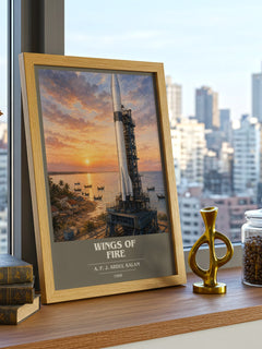 Wings of Fire book cover print framed by window – literary home decor