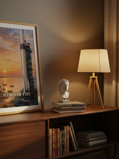 Wings of Fire watercolour print on bookshelf – A. P. J. Abdul Kalam fan gift