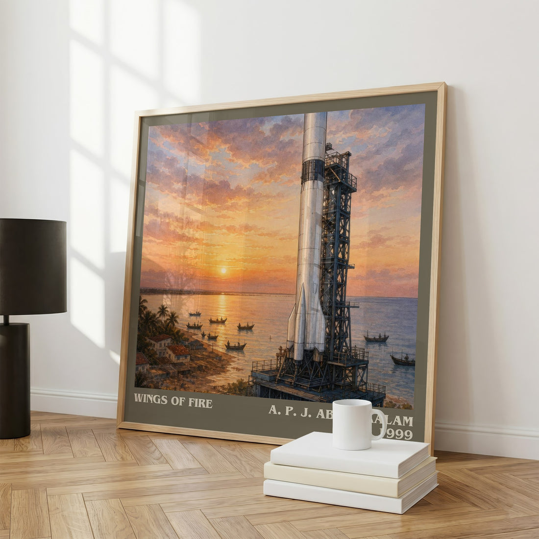 Wings of Fire literary print framed by window – literary home decor