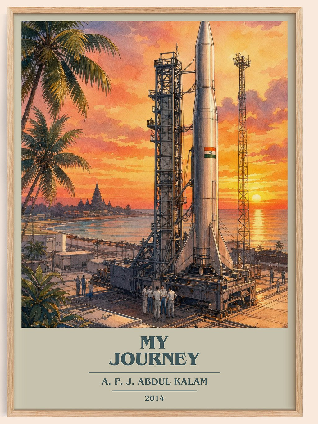 My Journey book cover book poster by A. P. J. Abdul Kalam – framed literary art print
