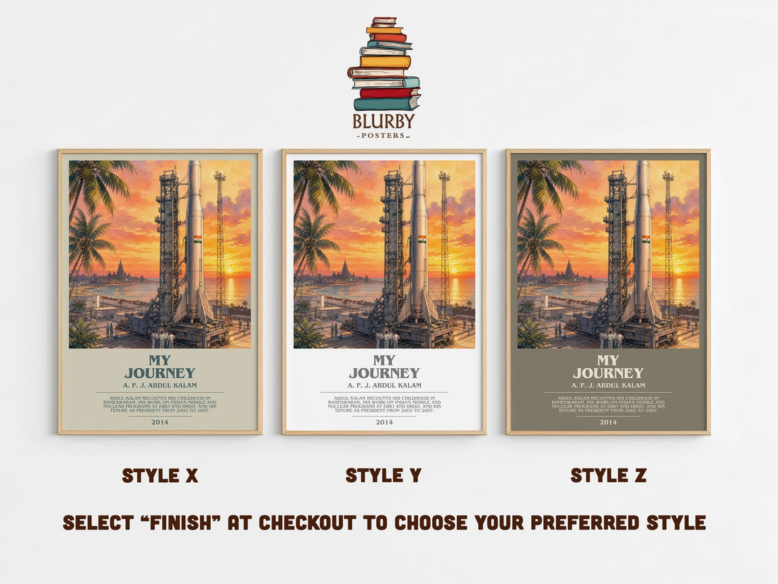 My Journey bookish print in frame leaning in hallway – memoir wall art (mockup)