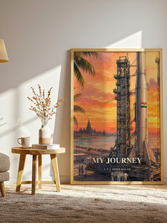 My Journey watercolour print in frame leaning in hallway – memoir wall art