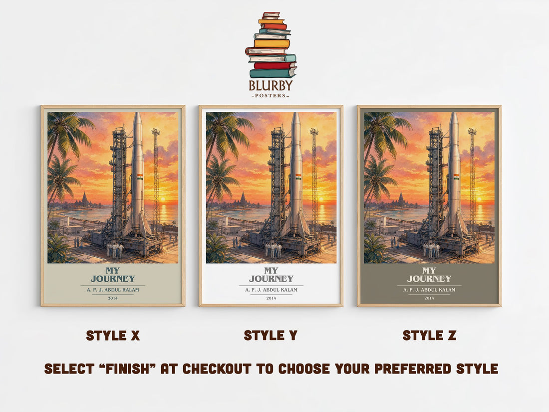 My Journey book cover print in frame leaning in hallway – memoir wall art (mockup)