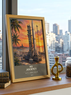My Journey book cover print framed by window – literary home decor