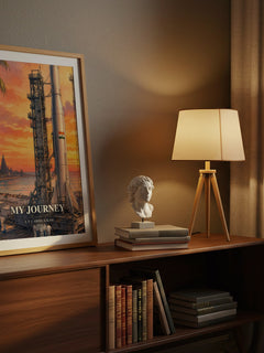 My Journey watercolour print on bookshelf – A. P. J. Abdul Kalam fan gift