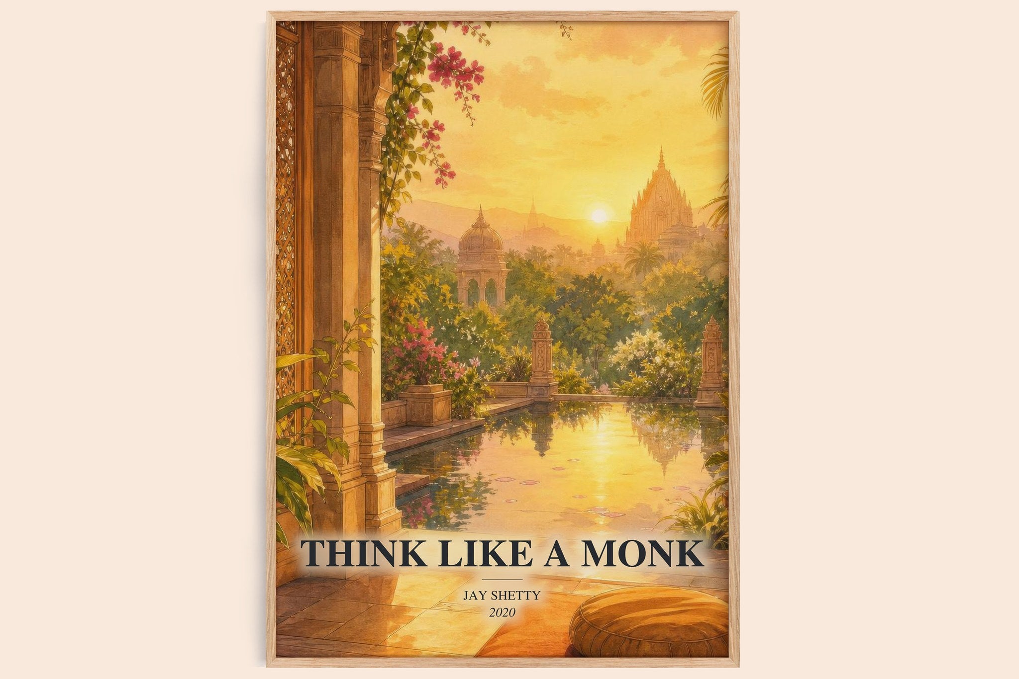 Think Like a Monk Book Watercolour Illustration by Jay Shetty