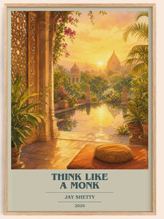 Think Like a Monk book cover book poster by Jay Shetty – framed literary art print