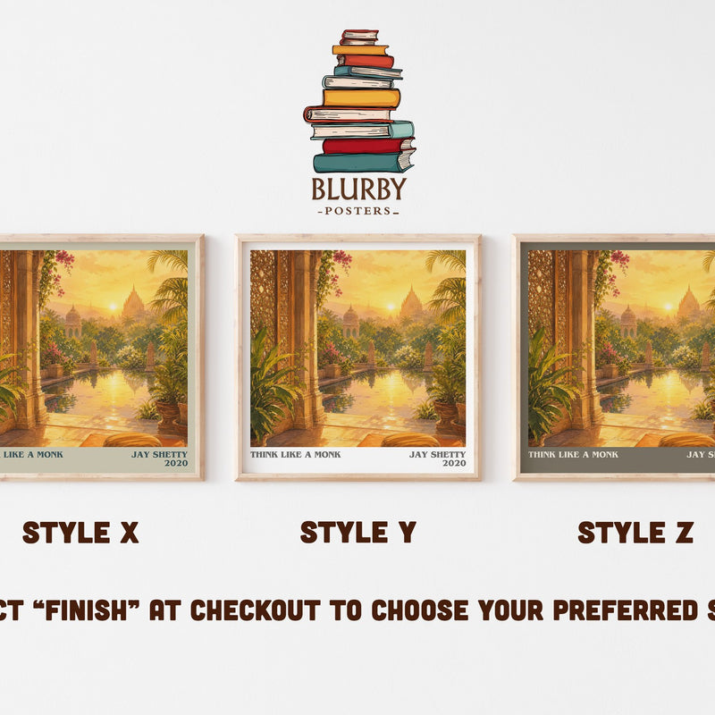 Think Like a Monk literary print in frame leaning in hallway – non fiction wall art