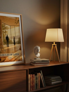 8 Rules of Love watercolour print on bookshelf – Jay Shetty fan gift