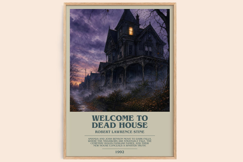Welcome to Dead House Bookish Wall Art by Robert Lawrence Stine (Modern style)
