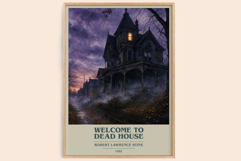Welcome to Dead House Book Cover Poster by Robert Lawrence Stine (Modern Minimalist style)