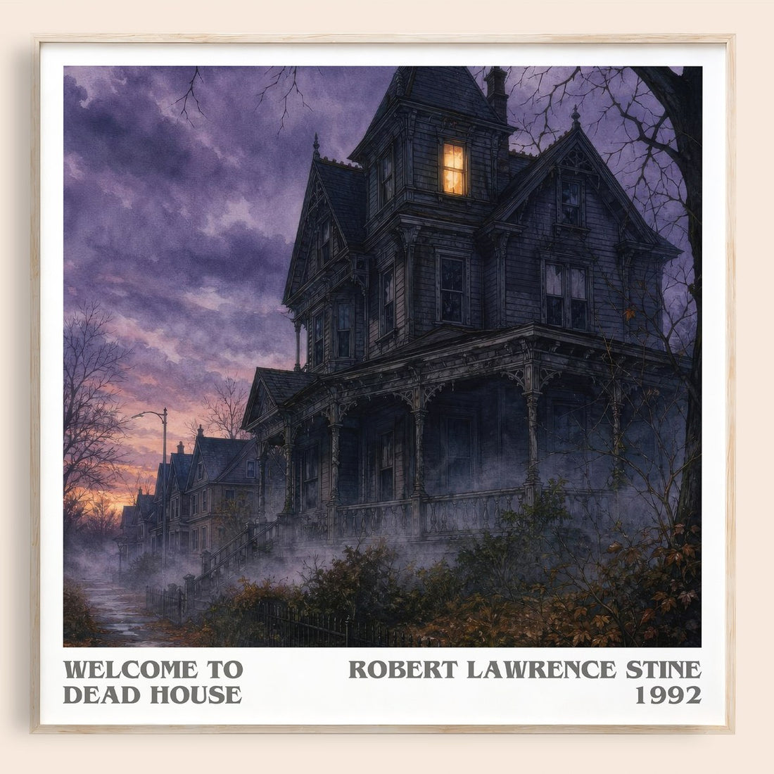 Welcome to Dead House literary book poster by Robert Lawrence Stine – framed literary art print