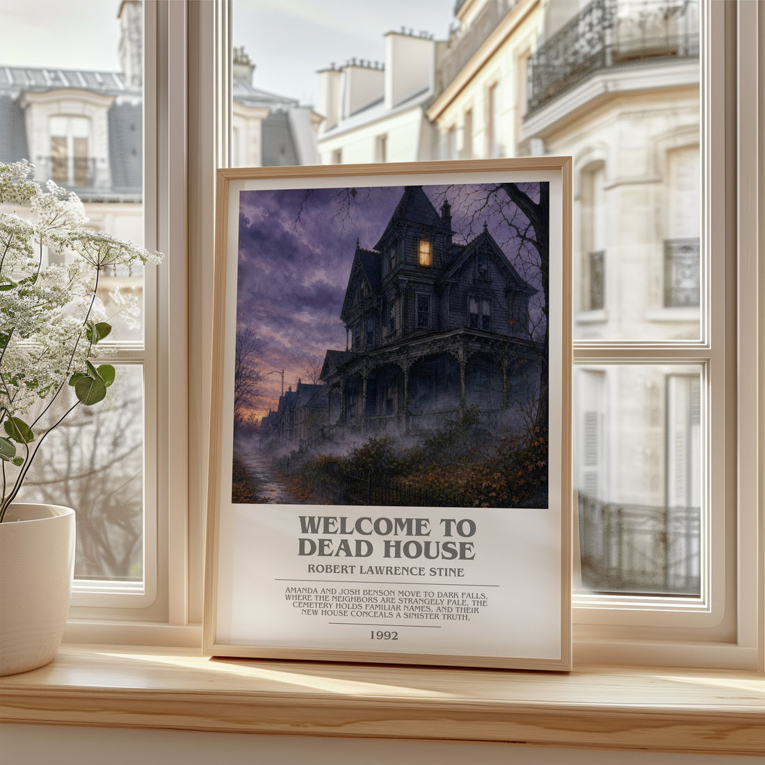 Welcome to Dead House bookish poster colour and style options – Robert Lawrence Stine book art