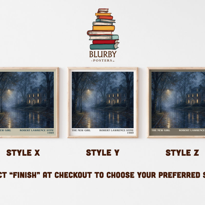 The New Girl literary print in frame leaning in hallway – horror wall art