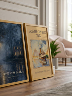 The New Girl watercolour print framed by window – literary home decor