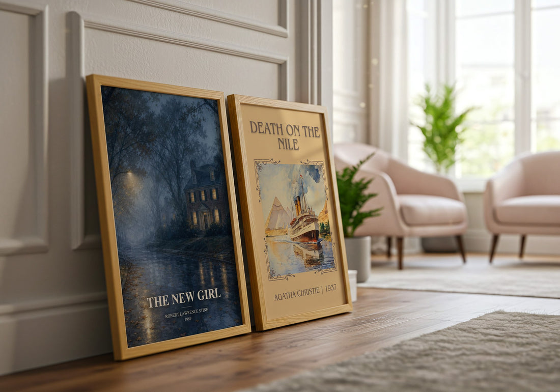 The New Girl watercolour print framed by window – literary home decor