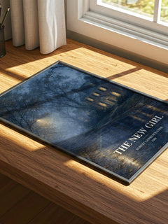 The New Girl watercolour book poster framed on wall – horror wall art