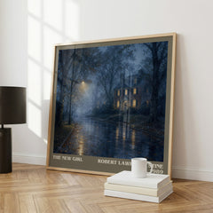 The New Girl literary print framed by window – literary home decor