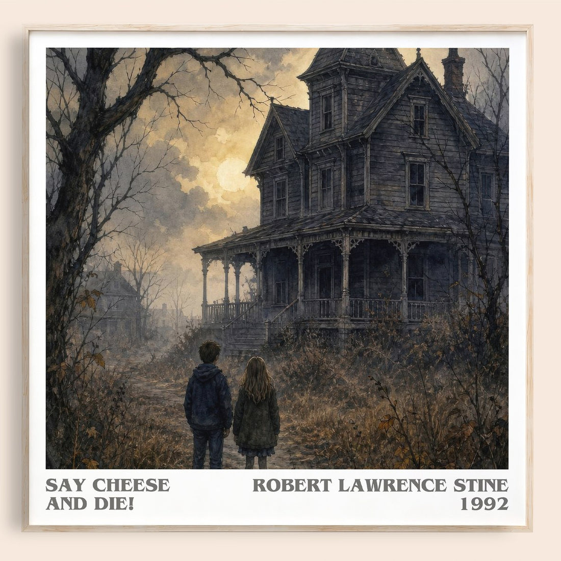 Say Cheese and Die! literary book poster by Robert Lawrence Stine – framed literary art print
