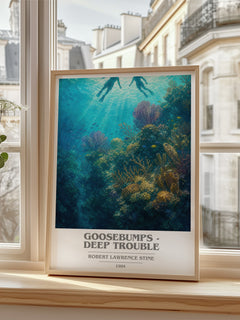 Goosebumps - Deep Trouble book cover poster colour and style options – Robert Lawrence Stine book art
