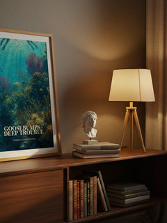 Goosebumps - Deep Trouble watercolour print on bookshelf – Robert Lawrence Stine fan gift