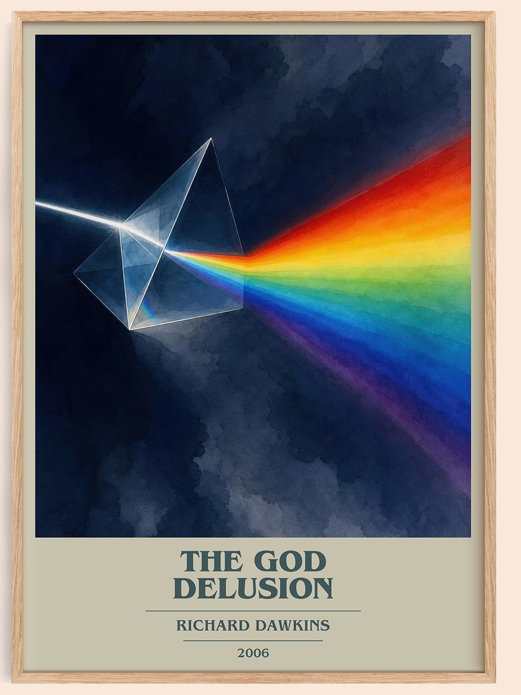 The God Delusion book cover book poster by Richard Dawkins – framed literary art print